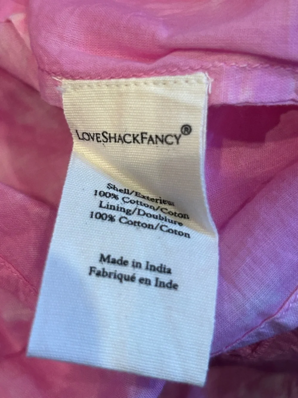 NWT LOVESHACKFANCY Edie dress in Begonia  Pink hand Tie-Dye size large - Picture 15 of 16